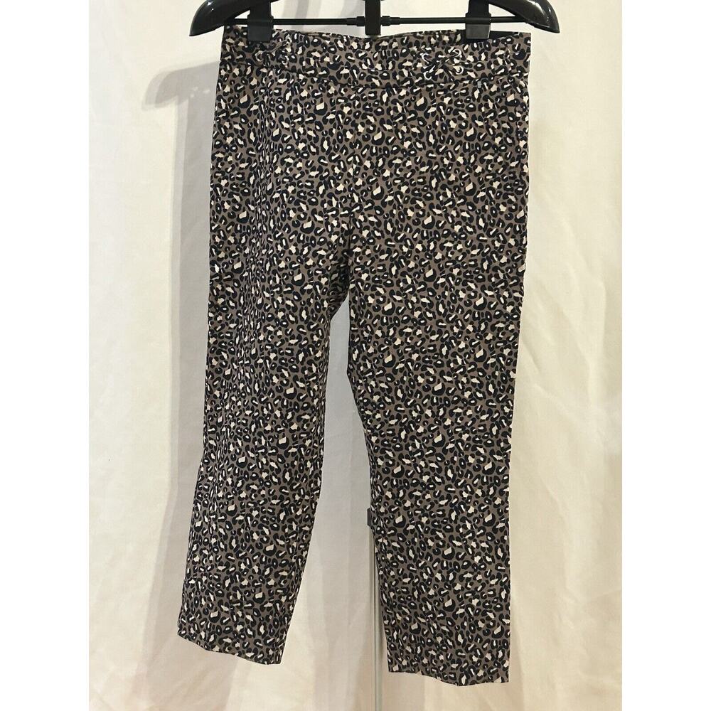 NWT Rafaella Gray Leopard Print Capris Women's size 10
